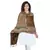 Brown & Multicolor Viscose Rayon Geometric Woven Design Shawl