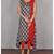 Black & Red Georgette Embroidered Dress