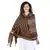 Brown & Multicolor Viscose Rayon Geometric Woven Design Shawl