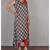 Black & Red Georgette Embroidered Dress