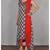 Black & Red Georgette Embroidered Dress