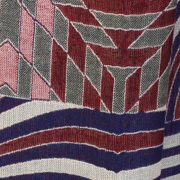 Navy & Multicolor Viscose Rayon Geometric Woven Design Shawl 5