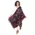 Black & Multicolor Viscose Rayon Floral Paisley Woven Design Shawl