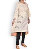 Peach Muslin Embroidered Kurta