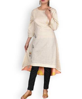 Peach Muslin Embroidered Kurta 3
