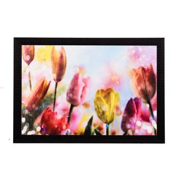 Drops On Flowers Satin Matt Texture UV Art Painting 1