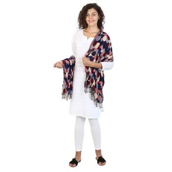 Multicolor Viscose Rayon Dots Woven Design Shawl 4