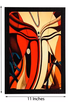 Abstract Lord Ganesha Face Satin Matt Texture UV Art Painting