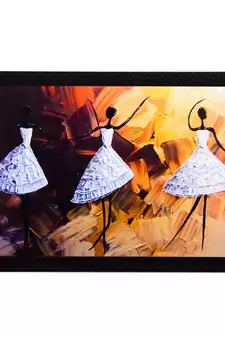 White Dancing Figurine Satin Matt Texture UV Art Painting