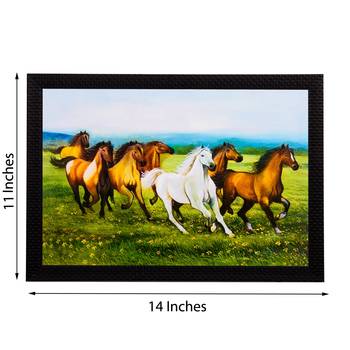 Running Brown & White Horses Satin Matt Texture UV Art Painting 2