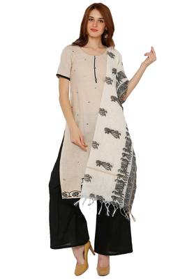 Cream Printed Cotton Salwar 1