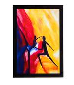 Colorful Dancing Figurine Satin Matt Texture UV Art Painting