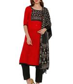 Red Printed Cotton Salwar