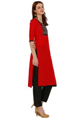 Red Printed Cotton Salwar 3