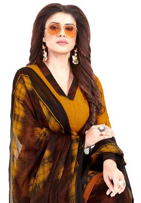 Yellow Printed Synthetic Salwar 4