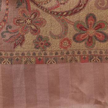 Dark Beige & Multicolor modal Floral Paisley Woven Design Shawl 4
