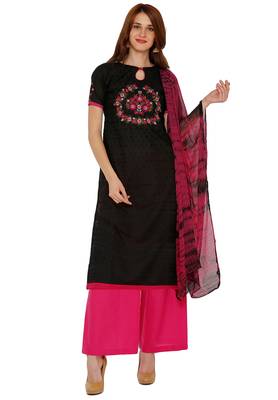 Black Embroidered Cotton Salwar 1