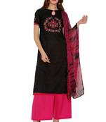 Black Embroidered Cotton Salwar