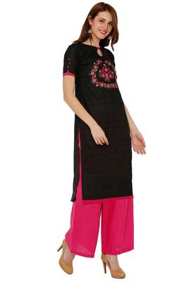 Black Embroidered Cotton Salwar 3