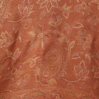 Copper & Multicolor modal Floral Paisley Woven Design Shawl 4