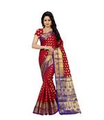 red woven art silk saree with blouse