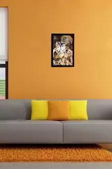Radha Krishna Matt Textured UV Art Painting