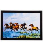 Running Horses & Water Satin Matt Texture UV Art Painting