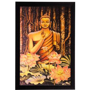 Meditating Buddha Matt Textured UV Art Painting 1