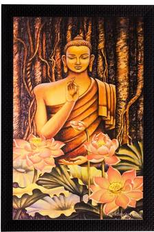 Meditating Buddha Matt Textured UV Art Painting