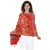 Red Viscose Rayon Woven Design Shawl
