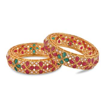 Multicolor Stone Bangles Set Of 2 3