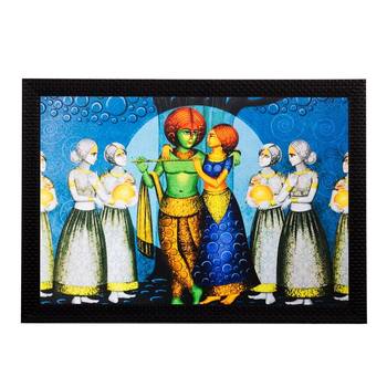 Radha Krishna Matt Textured UV Art Painting 1