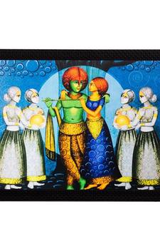 Radha Krishna Matt Textured UV Art Painting