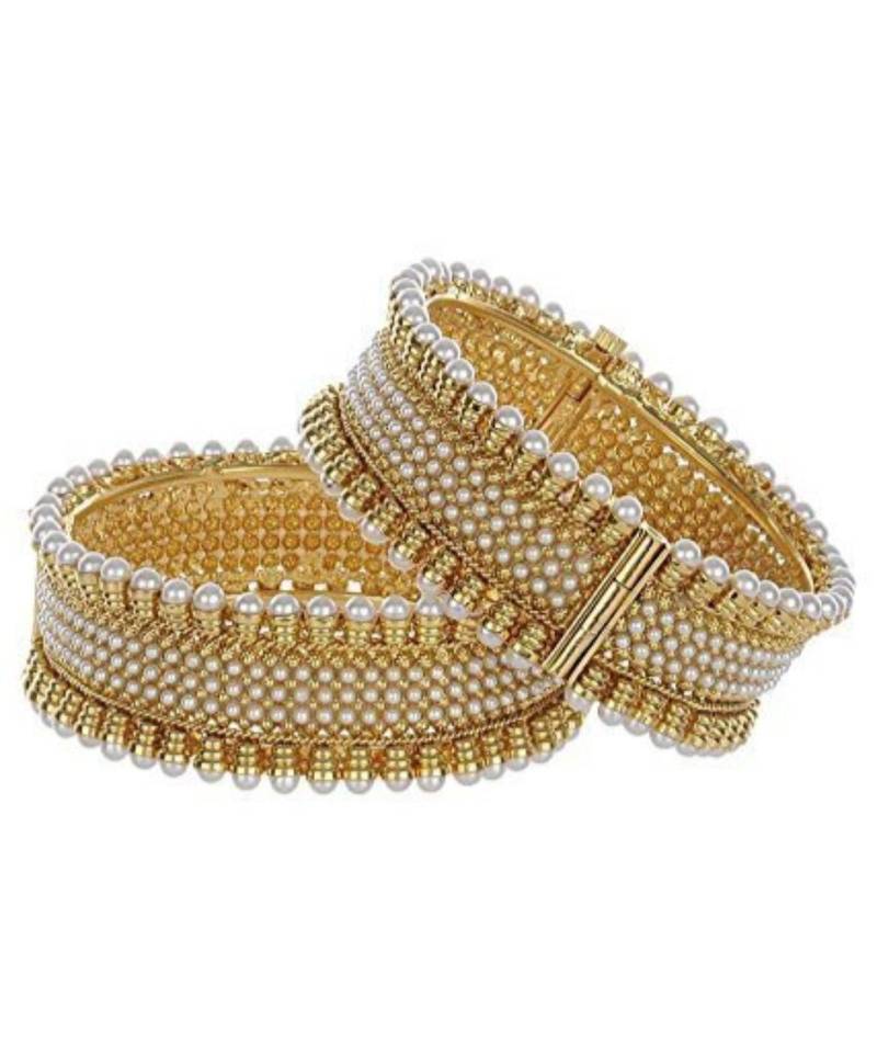 Gold Plated copper base Pearl bangles