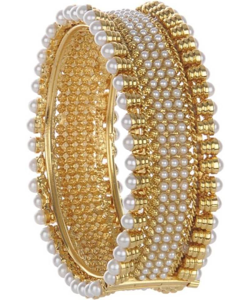 Gold Plated copper base Pearl bangles