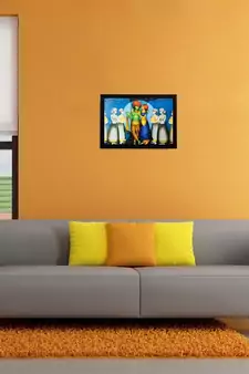 Radha Krishna Matt Textured UV Art Painting