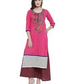 Fuschia Khadi Plazzao Suit Set