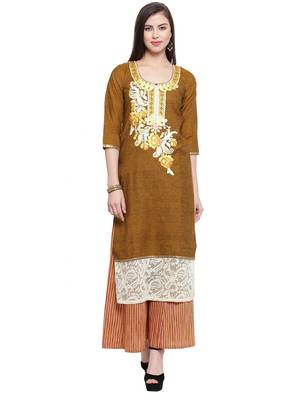 Mustard Khadi Plazzao Suit Set 1