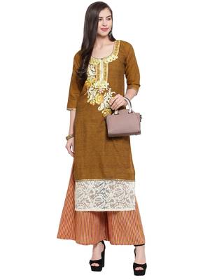 Mustard Khadi Plazzao Suit Set 3