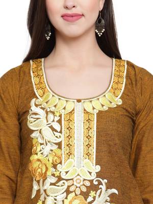 Mustard Khadi Plazzao Suit Set 5