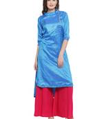 Royal Blue High Low Plazzao Suit Set