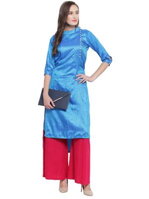 Royal Blue High Low Plazzao Suit Set 3