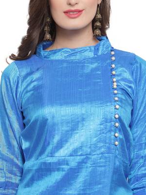 Royal Blue High Low Plazzao Suit Set 5