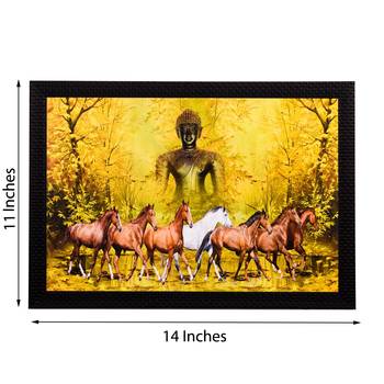 Lord Buddha & Horses Satin Matt Texture UV Art Painting 2