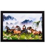 Waterfall & Horses Satin Matt Texture UV Art Painting