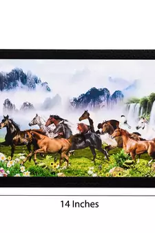 Waterfall & Horses Satin Matt Texture UV Art Painting