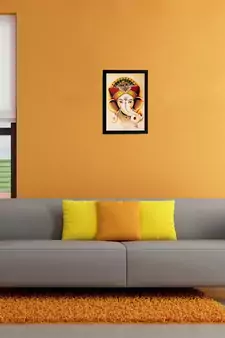 Spiritual Lord Ganesha Matt Textured UV Art Painting