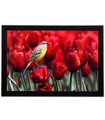Bird Resting On Flower Satin Matt Texture UV Art Painting