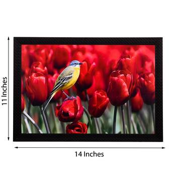Bird Resting On Flower Satin Matt Texture UV Art Painting 2