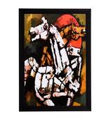 Horses Abstract Satin Matt Texture UV Art Painting